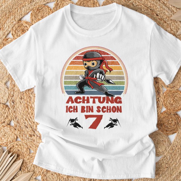 Children's Ninja 7Th Birthday For Boys Achtung Ich Bin 7 Jahre T-Shirt Geschenke für alte Männer