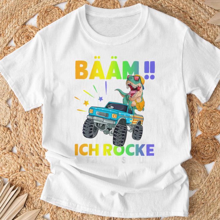 Children's Schulkind 2023 With Dino Bäm Ich Rocke Die Schule T-Shirt Geschenke für alte Männer