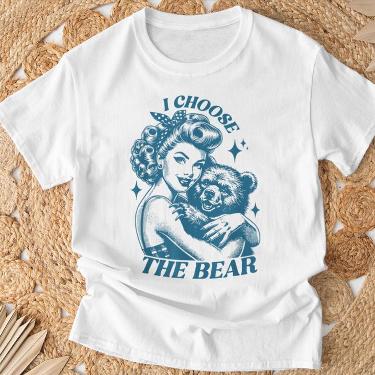 I Choose The Bear Motivational Team Bear Woods Girls Women T-Shirt Gifts for Old Men