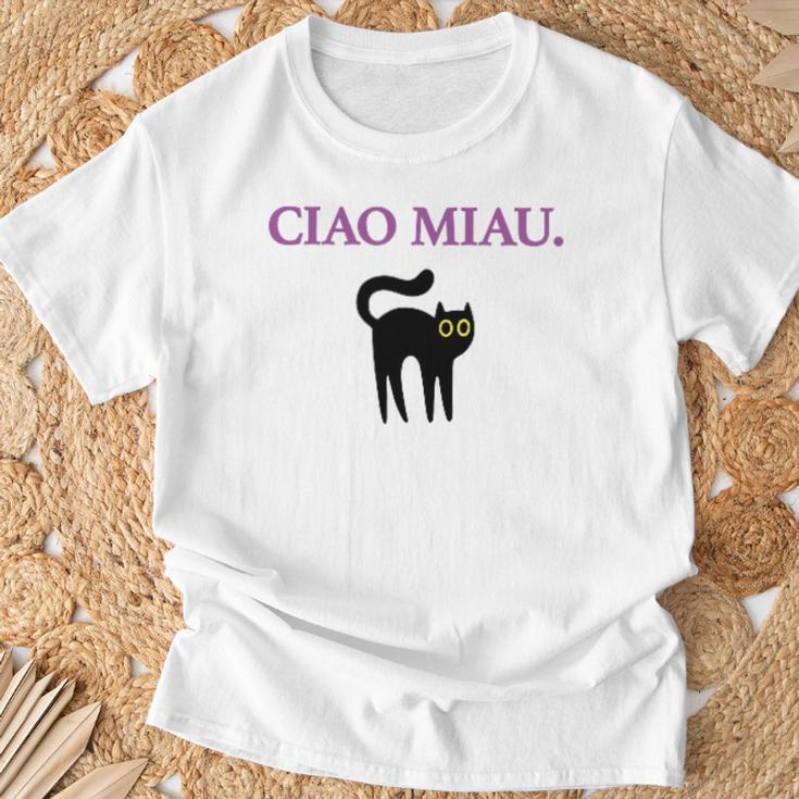 Ciao Miau X Cat Cats Cat Lovers Humour Fun T-Shirt Geschenke für alte Männer