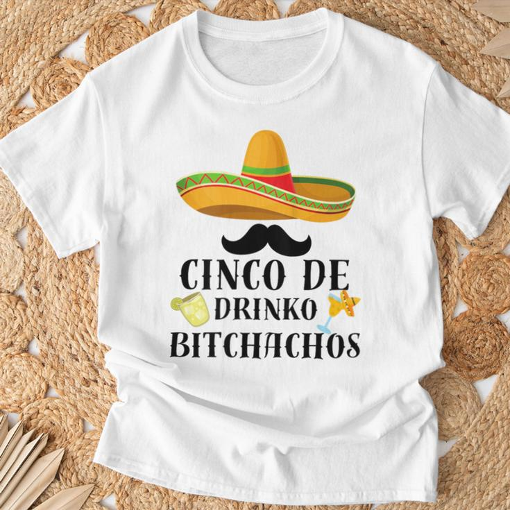 Cinco De Drinko Bitchachos Tequila Drinking Cinco De Mayo T-Shirt Gifts for Old Men