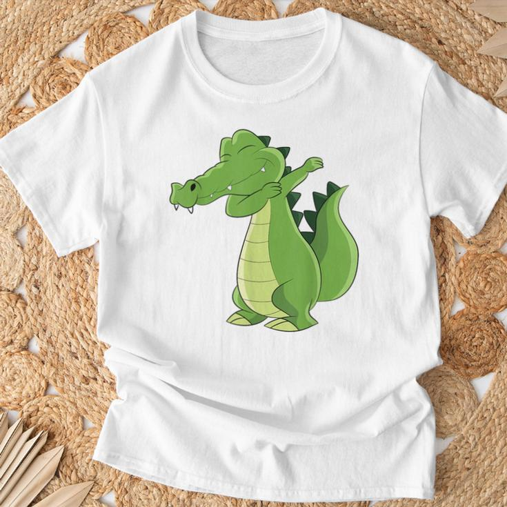 Dabbing Crocodile Dabbendes Crocodile T-Shirt Geschenke für alte Männer