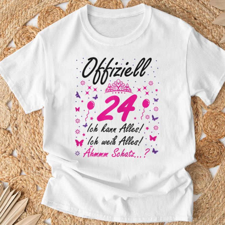 Damen 24 Geburtstag Lustig Offiziell 24 Ich Kann AllesSchatz T-Shirt Geschenke für alte Männer
