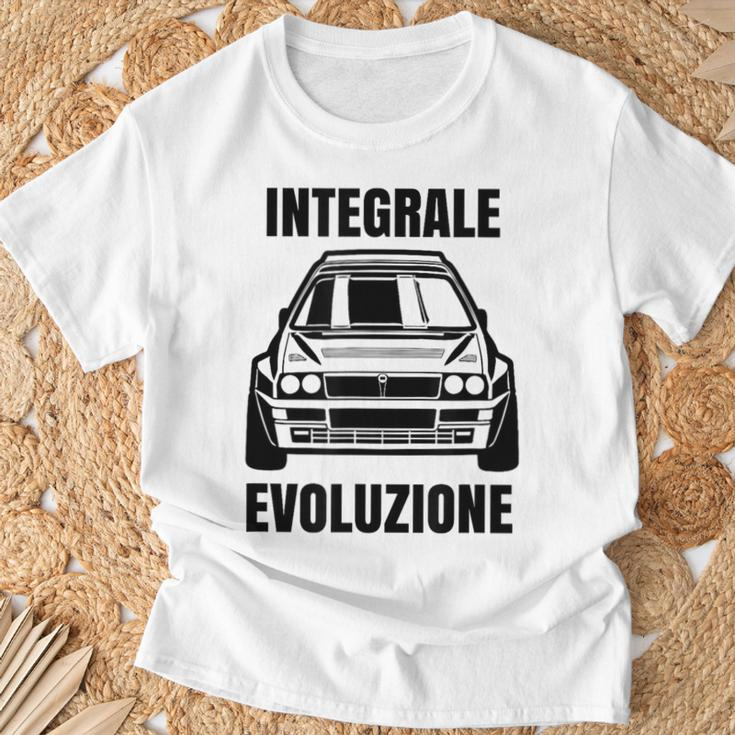 Delta Integrale Evoluzione Rally Auto White S T-Shirt Geschenke für alte Männer