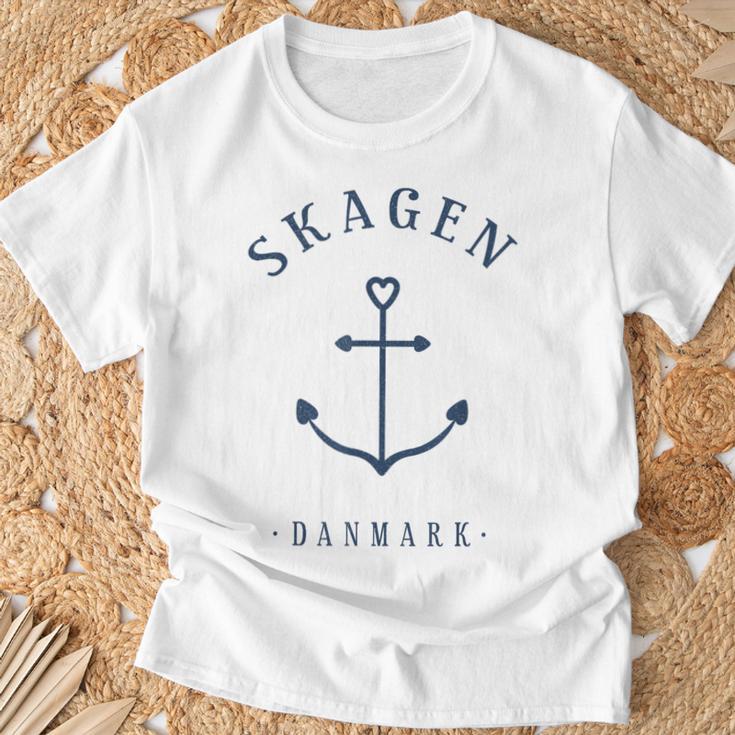 Denmark Skagen Anchor Tattoo Love Heart Copenhagen T-Shirt Geschenke für alte Männer