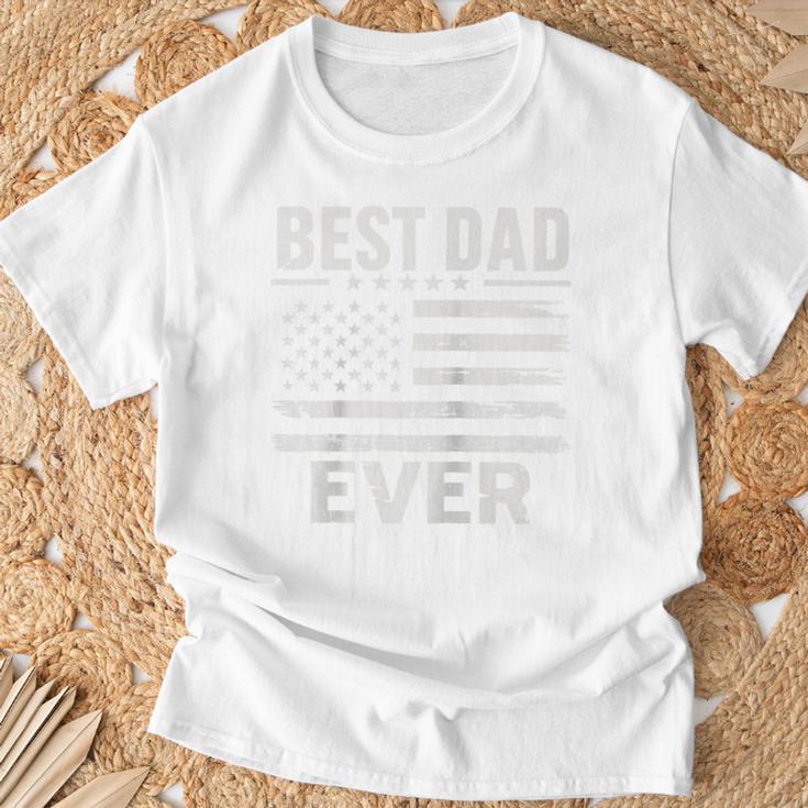 Der Beste Papa Aller Zeiten Imintage-Stil Mit Us-Amerikanischer Flagge Zumatertag Raglan T-Shirt Geschenke für alte Männer