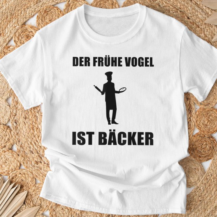 'Der Frühe Vogel Ist Bäcker' German Language T-Shirt Geschenke für alte Männer
