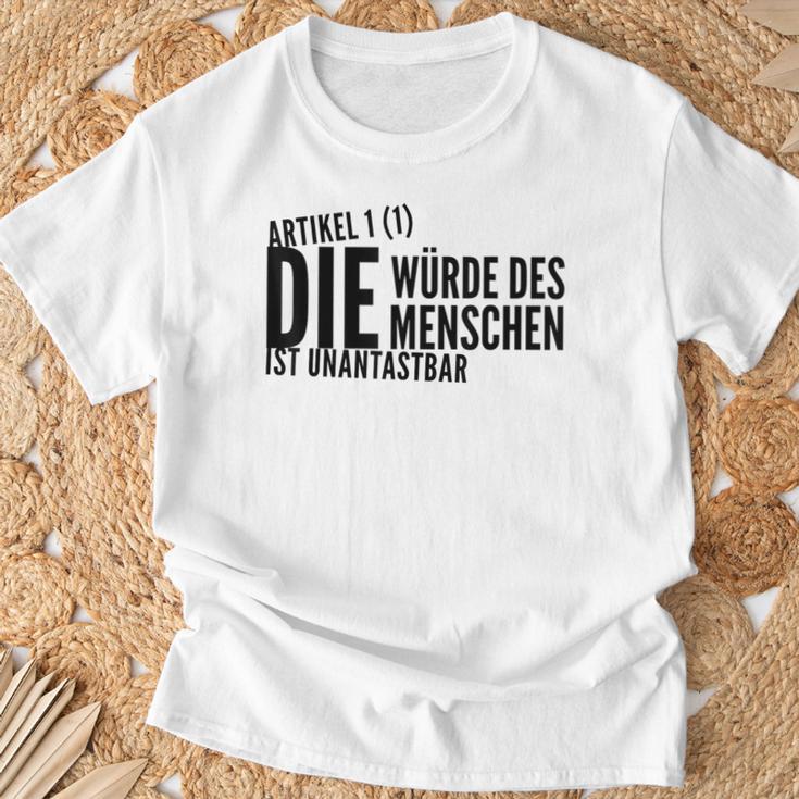 Die Würde Des Menschist Ist Unantastbar Gegen Recht Die T-Shirt Geschenke für alte Männer