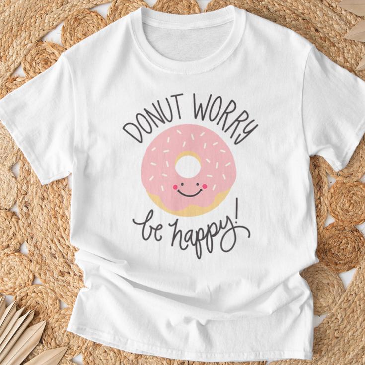 Doughnut Sorge Sei Glücklich Pink Smile T-Shirt Geschenke für alte Männer