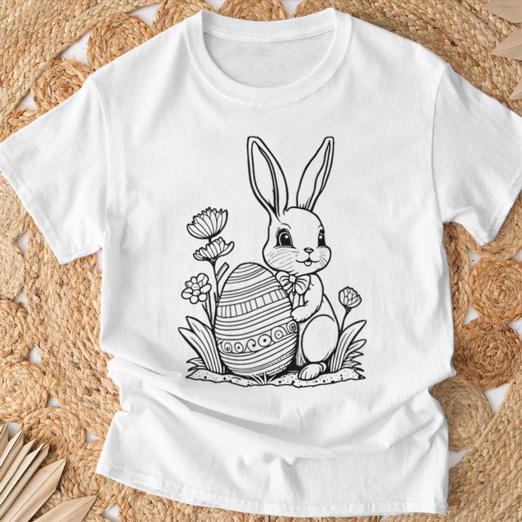 Easter Bunny Ausmalen Und Selbst Bemalen T-Shirt Geschenke für alte Männer