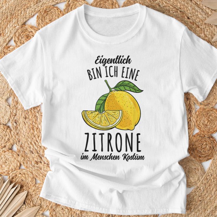 Eigentlich Bin Ich Eine Zitrone Kostüm T-Shirt Geschenke für alte Männer