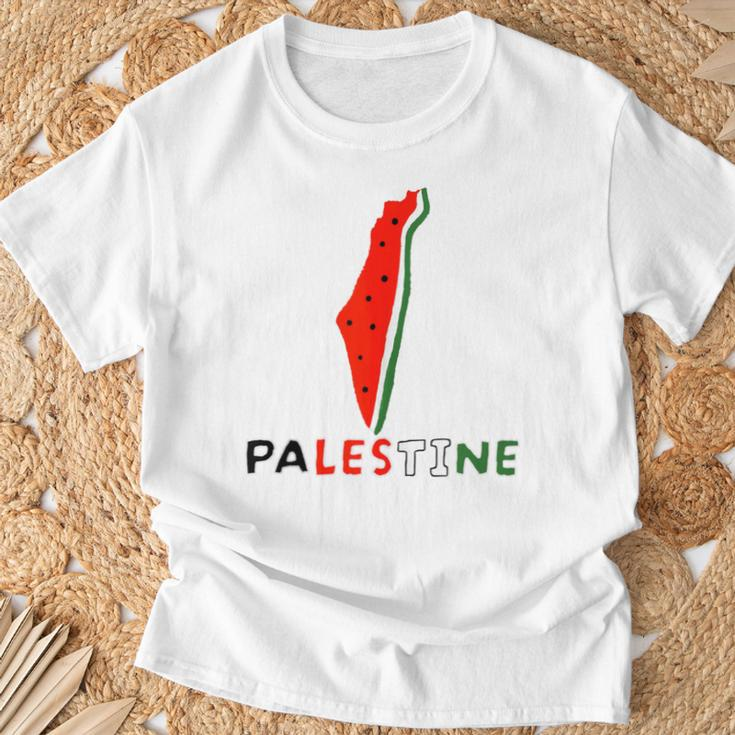 Falasn Palestine Watermelon Map Patriotic Graphic T-Shirt Gifts for Old Men