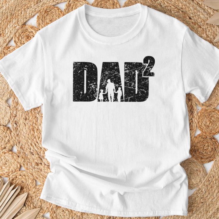 Father's Day Ater Werden Zweifacher Papa Zwei Kinder T-Shirt Geschenke für alte Männer