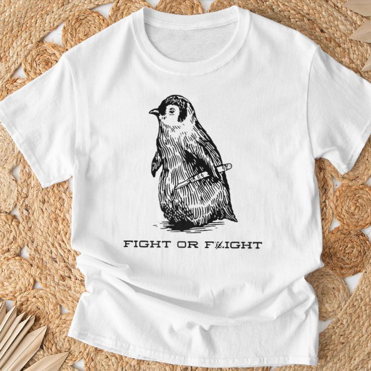 Fight Or Flight Penguin Pun Fight Or Flight Meme T-Shirt Gifts for Old Men