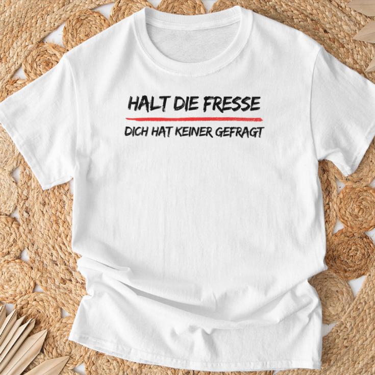 Hold Die Fresse Dich Hat Keiner Gefragt Gray T-Shirt Geschenke für alte Männer