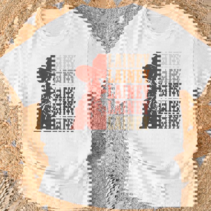 Girl Retro First Name Lainey Personalized Cowgirl Party T-Shirt Gifts for Old Men