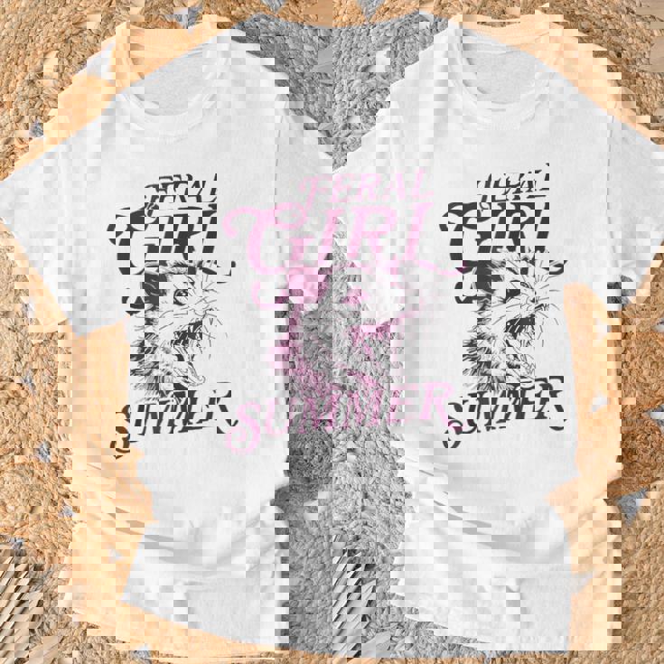 Girls Summer Vibes Feral Girl Summer Vacation T-Shirt Gifts for Old Men