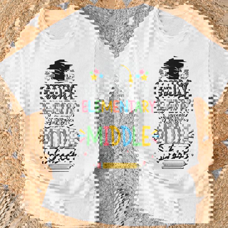Goodbye Elementary Next Stop Middle School Groovy Graduation T-Shirt Gifts for Old Men