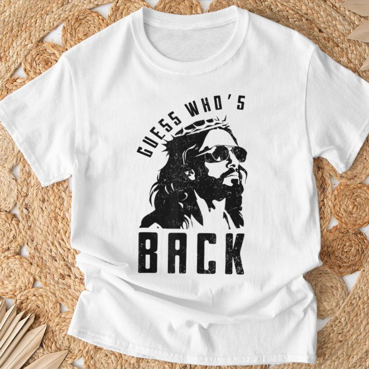 Guess Who's Back Back Again Good Friday Easter Jesus Faith T-Shirt Gifts for Old Men