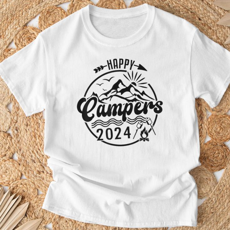 Happy Campers 2024 Friends Camping Adventures In Outdoors T-Shirt Gifts for Old Men