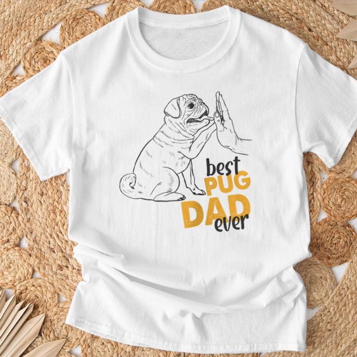 Herren Bester Mops Papa Ever Mops Kleidung Für Männer Mops Papa Raglan T-Shirt Geschenke für alte Männer