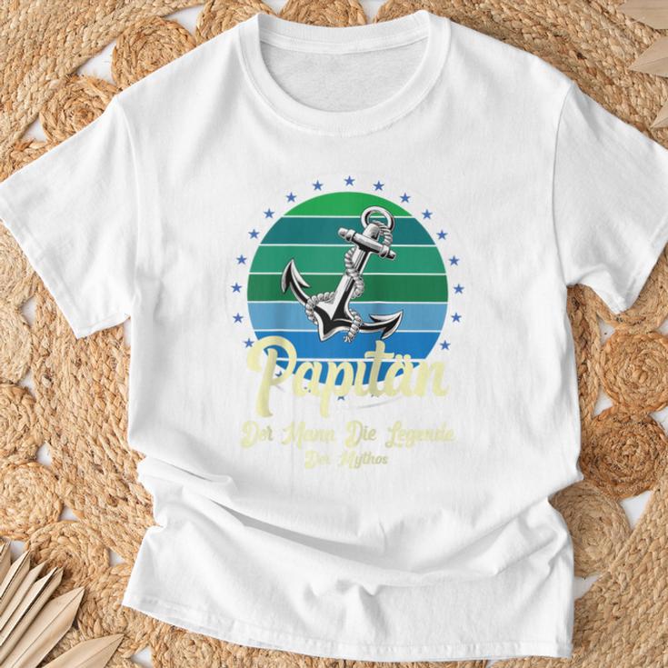 Herren Papitänatertag Bester Papa Anker Norden Kapitänater Papi Raglan T-Shirt Geschenke für alte Männer