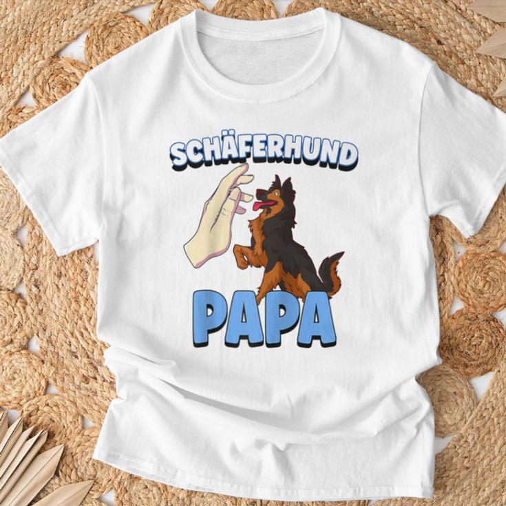 Herren Schäferhund Hund Papa Raglan T-Shirt Geschenke für alte Männer