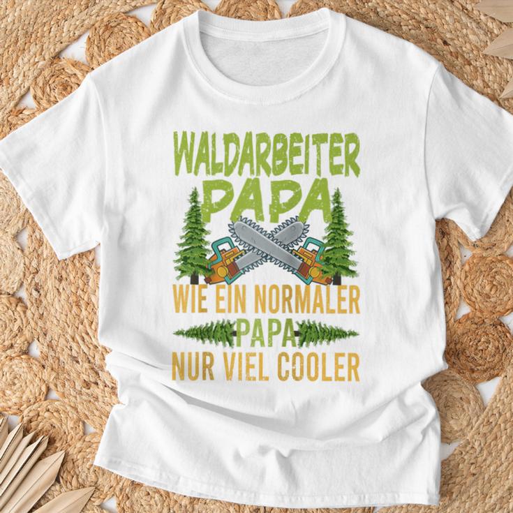 Herren Waldarbeiter Papa Wie Ein Normaler Papa Nuriel Cooler Raglan T-Shirt Geschenke für alte Männer