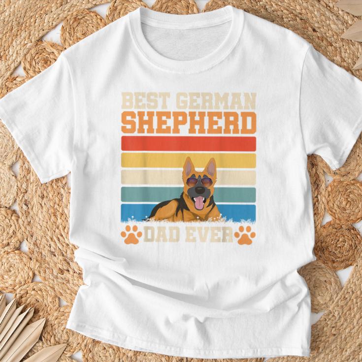 Hunde Papaatertag Geschenk Retro Deutscher Schäferhund T-Shirt Geschenke für alte Männer