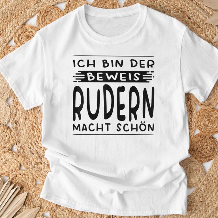 Ich Bin Der Beweis Rudern Macht Schön Ruderin T-Shirt Geschenke für alte Männer