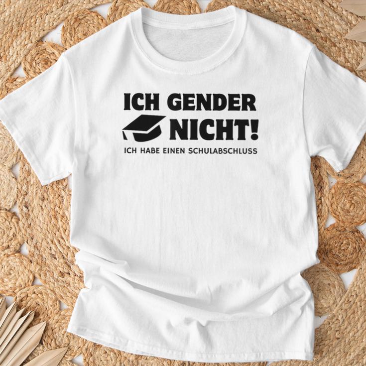 Ich Gender Nicht Ich Habe Einen Schulabschluss Men's White T-Shirt Geschenke für alte Männer