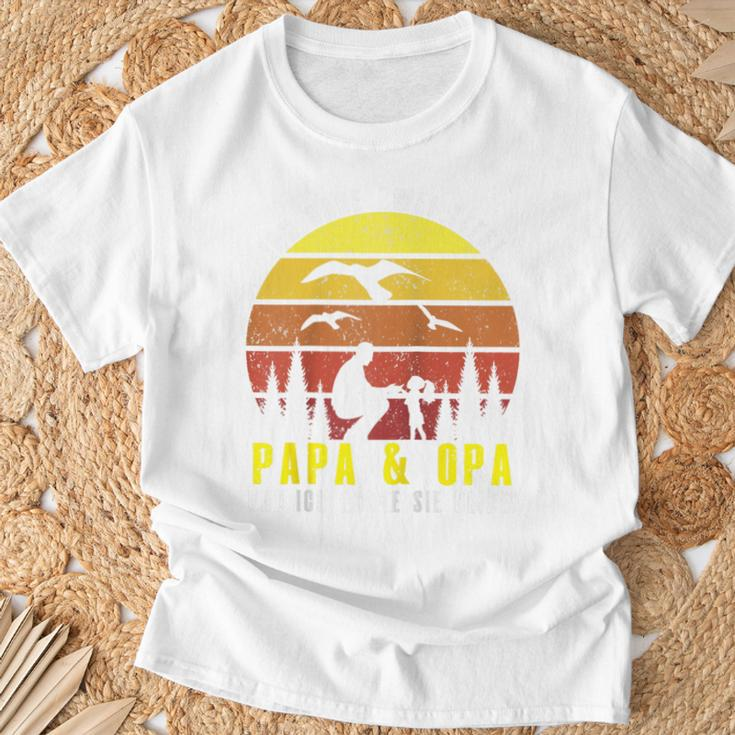 Ich Habe Zwei Titel Papa & Opa Und Ich Rocke Sie Beide Raglan T-Shirt Geschenke für alte Männer