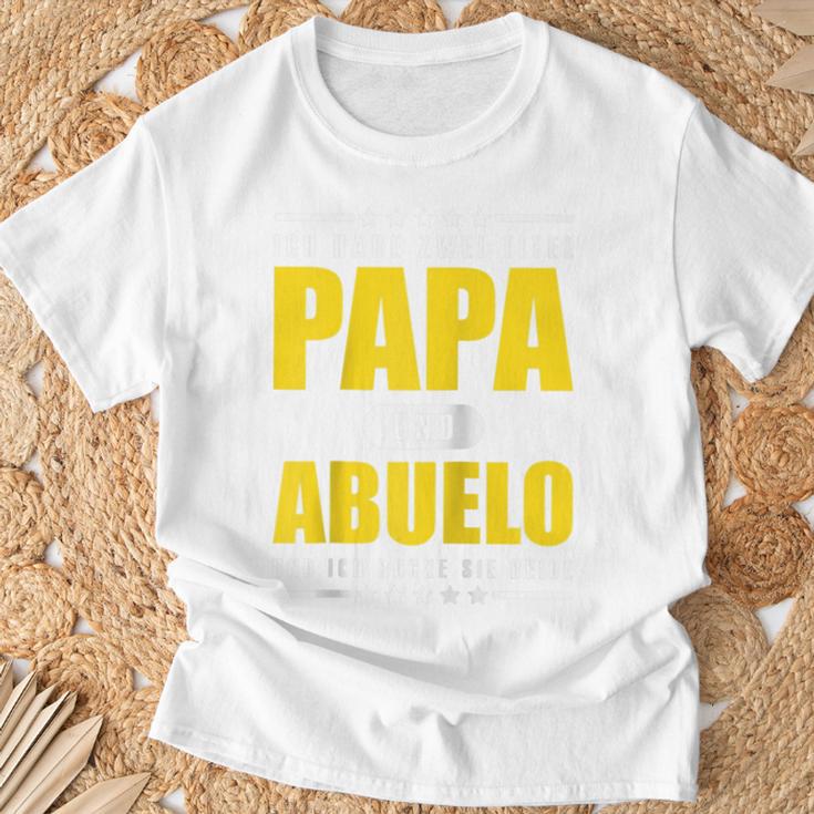 Ich Habe Zwei Titel Papa Und Abuelo Opa Spanien Raglan T-Shirt Geschenke für alte Männer