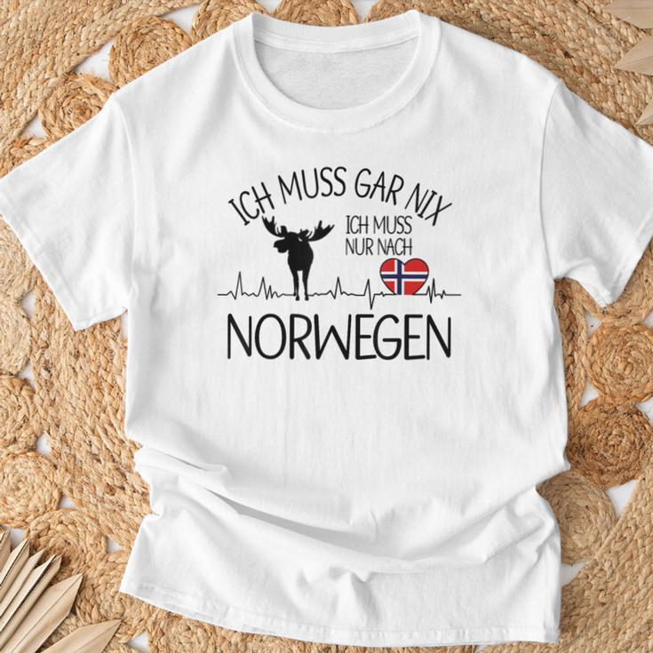 Ich Muss Nur Nach Norwegian Ich Muss Gar Nix Gray S T-Shirt Geschenke für alte Männer