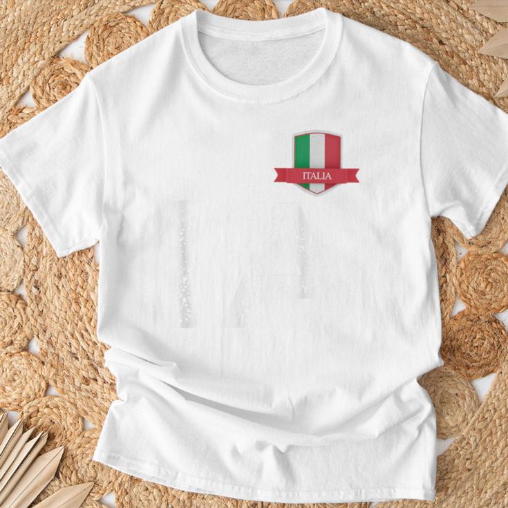 Italienische Flagge Buchstabe I Und A Italien Italia Rot T-Shirt Geschenke für alte Männer