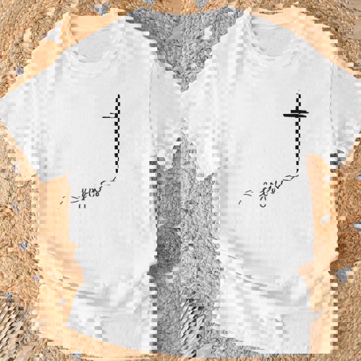 Jésus Avec Croix Chrétienne T-Shirt Cadeaux pour les vieillards