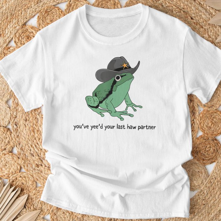 You Just Yee'd Your Last Haw Cowboy Frog Meme T-Shirt Gifts for Old Men