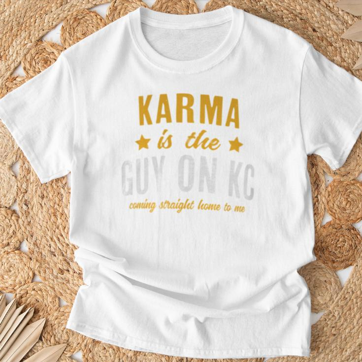 Karma Is The Guy On Kc Red Kansas City Football T-Shirt Gifts for Old Men