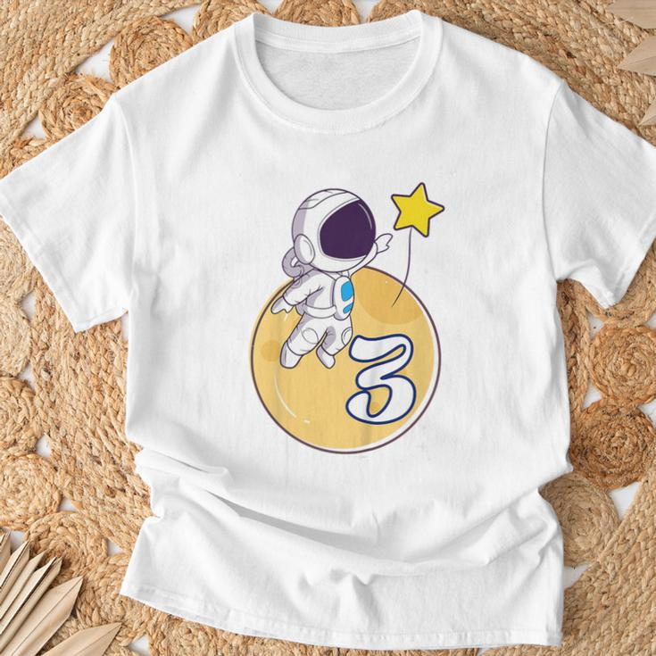 Kinder Astronaut Weltraum 3 Jahre Mond Planeten 3 Geburtstag T-Shirt Geschenke für alte Männer