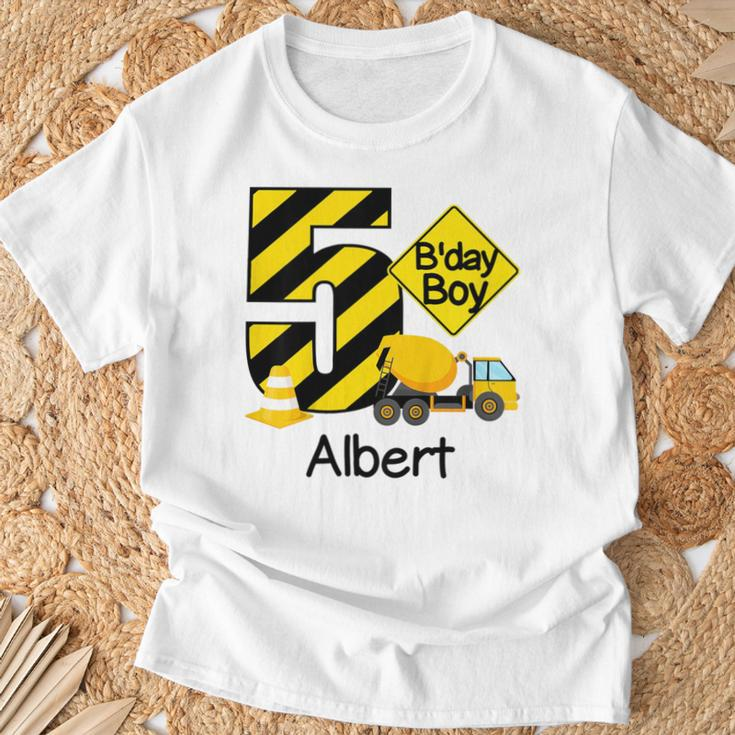 Kinder Bau Albert Boys 5 Geburtstag Party Zum 5 Geburtstag 5 Jahre T-Shirt Geschenke für alte Männer