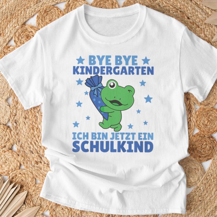 Kinder Bye Kindergarten Ich Bin Jetzt Ein Schulkind Frog T-Shirt Geschenke für alte Männer