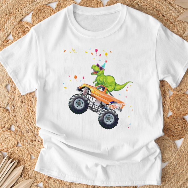 Kinder Geburtstag 6 Jahre Dinosaurier Monster Truck Jungen Mädchen T-Shirt Geschenke für alte Männer