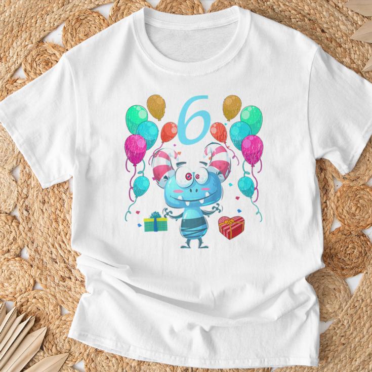 Kinder Geburtstags 6 Jahre Monster Geburtstag T-Shirt Geschenke für alte Männer