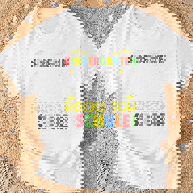 Kindergarten Abschied Jetzt Rocke Ich Die Schule Kindergarten Farewell T-Shirt Geschenke für alte Männer