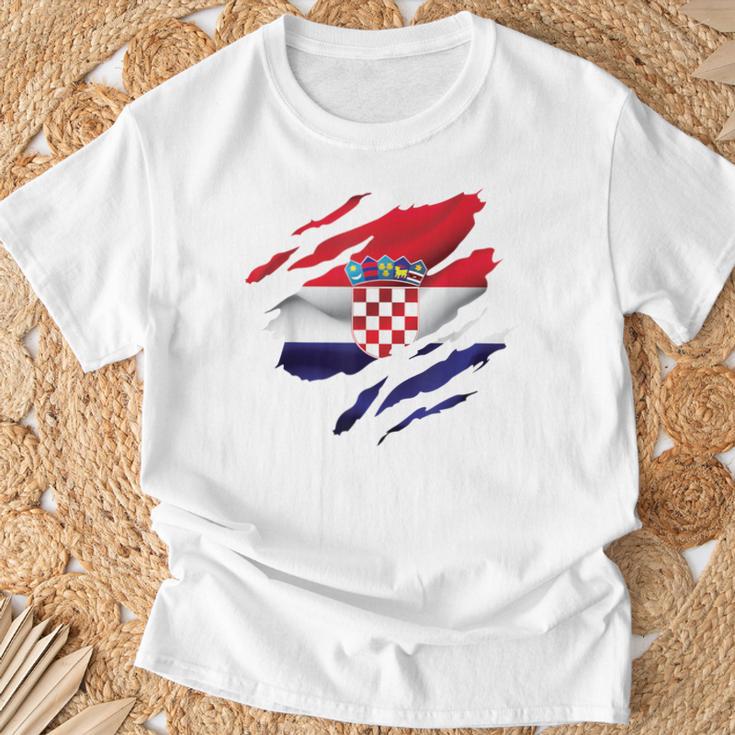 Kroatien Flagge Kroatisch Croatia Kinder Kroatien Hrvatska T-Shirt Geschenke für alte Männer