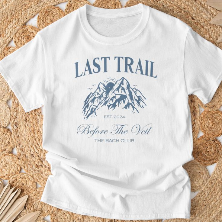 Last Trail Before The Veil Bachelorette Party Hiking Bridal T-Shirt Gifts for Old Men