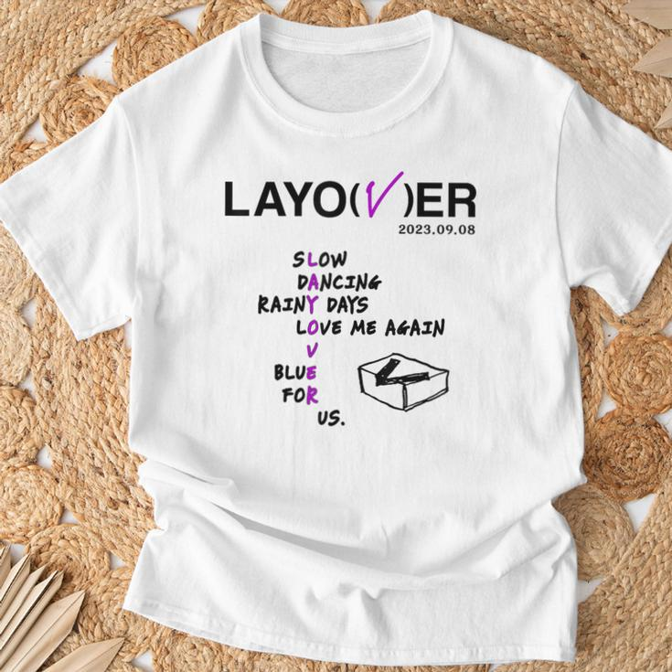 Layover For K-Pop Lover Army Bangtan Saranghae V T-Shirt Gifts for Old Men