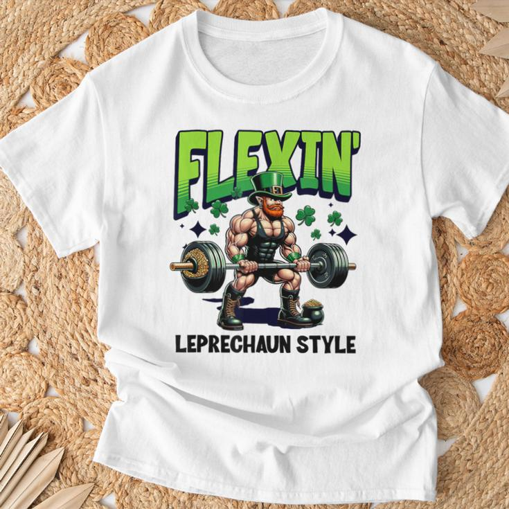 Leprechaun Weight Lifter Irish Workout Gym T-Shirt Gifts for Old Men