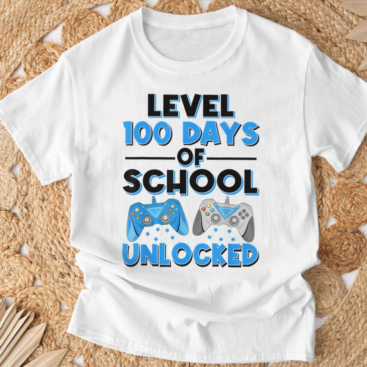 Level 100 Days Of School Unlocked Gamerideospiele Jungen T-Shirt Geschenke für alte Männer