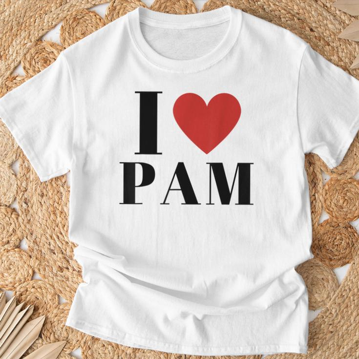 I Love Pam Heart Family Lover Custom Name Pam Idea Pam T-Shirt Gifts for Old Men